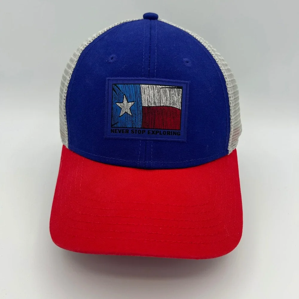 The North Face Trucker Hat Texas Flag Unisex OS Blue Red Grey Mesh Snapback Cap